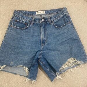 Abercrombie & Fitch Light Blue Distressed Jean Shorts